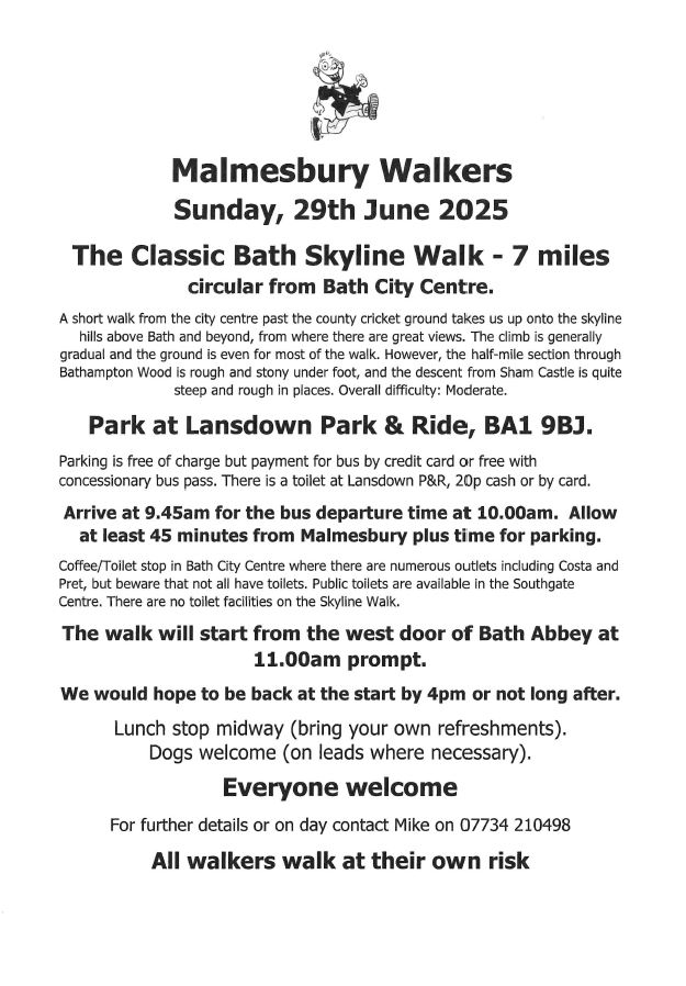 Malmesbury Walkers - Classic Bath Skyline Walk